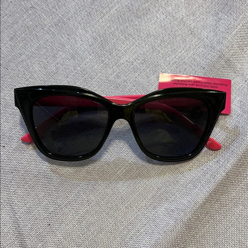 Betsey Johnson Black and Pink Sunglasses